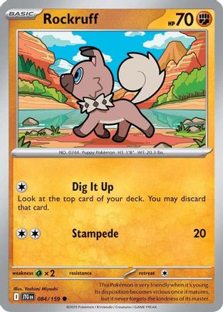 Rockruff 084/159  - Reverse Holofoil SV09 Journey Together - Common