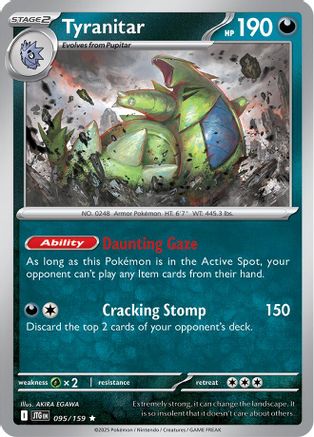 Tyranitar 095  - Reverse Holofoil SV09 Journey Together - Rare