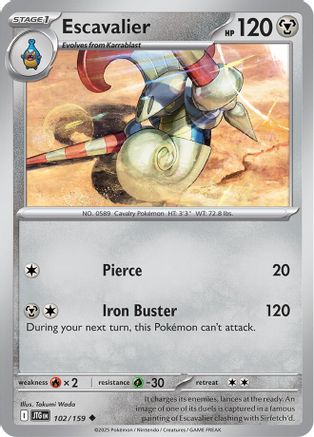 Escavalier 102/159  - Reverse Holofoil SV09 Journey Together - Uncommon
