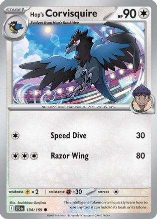 Hop's Corvisquire 134  - Reverse Holofoil SV09 Journey Together - Common
