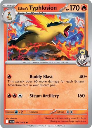 Ethan's Typhlosion 034/182  - Reverse Holofoil SV10 Destined Rivals - Rare