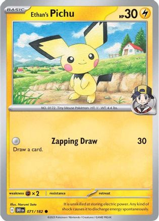 Ethan's Pichu 071/182  - Reverse Holofoil SV10 Destined Rivals - Common