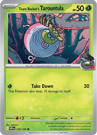 Team Rocket's Tarountula 019/182  SV10 Destined Rivals - Common