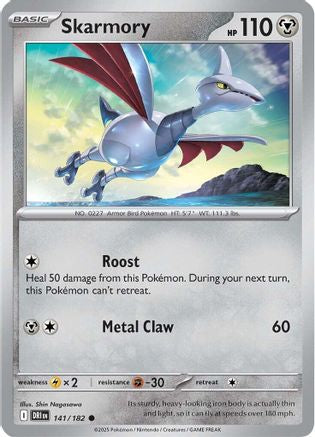Skarmory 141/182  - Reverse Holofoil SV10 Destined Rivals - Common