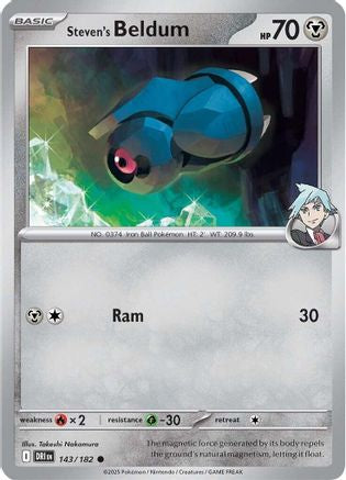 Steven's Beldum 143/182  - Reverse Holofoil SV10 Destined Rivals - Common