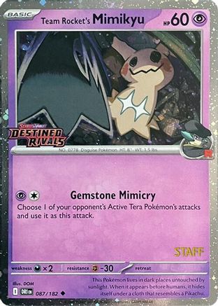 Team Rocket's Mimikyu (Prerelease) [Staff] 087/182  - Holofoil Miscellaneous Cards & Products - Uncommon