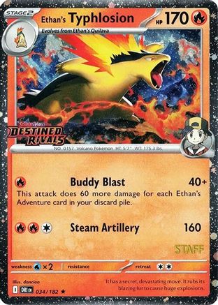 Ethan's Typhlosion (Prerelease) [Staff] 034/182  - Holofoil Miscellaneous Cards & Products - Rare