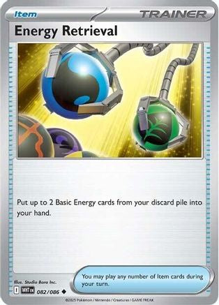 Energy Retrieval 082/086  - Reverse Holofoil SV White Flare - Uncommon