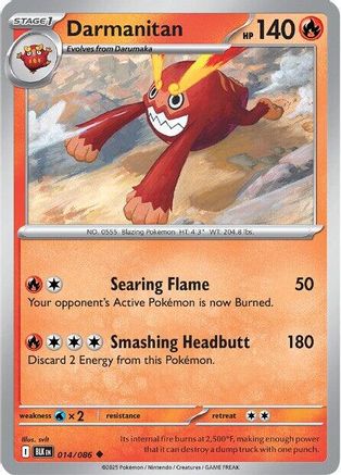 Darmanitan 014/086  SV Black Bolt - Uncommon