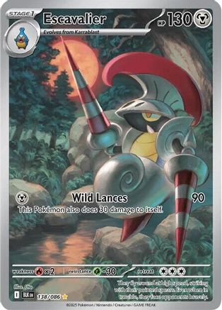 Escavalier 138/086  - Holofoil SV Black Bolt - Illustration Rare