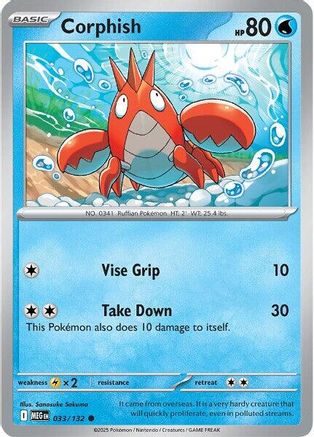 Corphish 033/132  - Reverse Holofoil ME01 Mega Evolution - Common