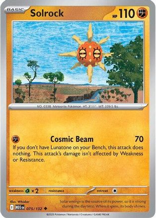 Solrock 075/132  - Reverse Holofoil ME01 Mega Evolution - Uncommon