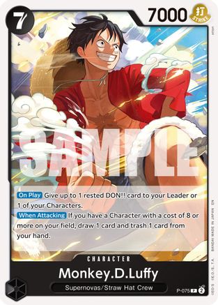 Monkey.D.Luffy - P-075 (Pirate Foil) (P-075) - Premium Booster -The Best- Vol. 2 Foil