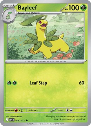 Bayleef 009/217  - Reverse Holofoil ME Ascended Heroes - Uncommon
