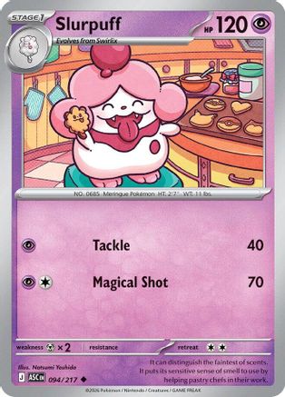 Slurpuff 094/217  - Reverse Holofoil ME Ascended Heroes - Uncommon