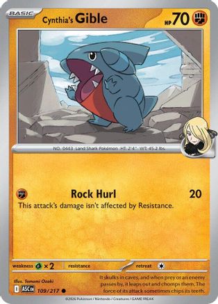 Cynthia's Gible (109/217) [Mega Evolution: Ascended Heroes]