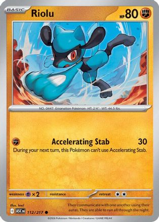 Riolu 112/217  - Reverse Holofoil ME Ascended Heroes - Common