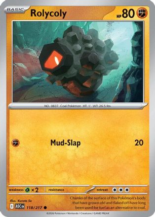 Rolycoly 118/217  - Reverse Holofoil ME Ascended Heroes - Common