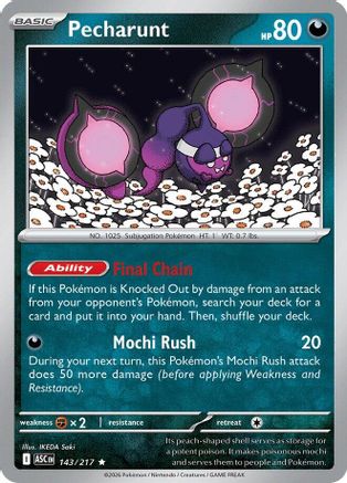 Pecharunt 143/217  - Reverse Holofoil ME Ascended Heroes - Rare