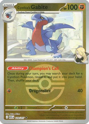 Cynthia's Gabite (110/217) (Poke Ball) [Mega Evolution: Ascended Heroes]