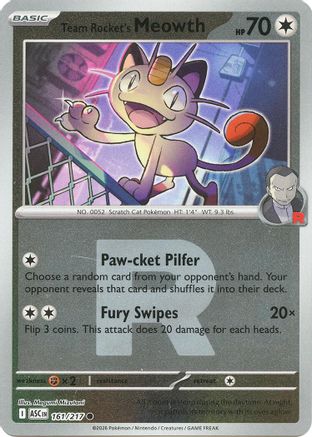 Team Rocket's Meowth (161/217) (Team Rocket) [Mega Evolution: Ascended Heroes]