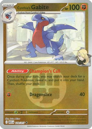 Cynthia's Gabite (110/217) (Energy Symbol Pattern) [Mega Evolution: Ascended Heroes]