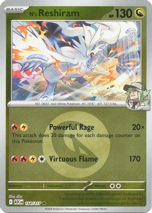 N's Reshiram (154/217) (Energy Symbol Pattern) [Mega Evolution: Ascended Heroes]