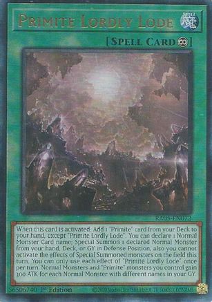 Primite Lordly Lode (PUR) (RA05-EN072) - Rarity Collection 5 1st Edition