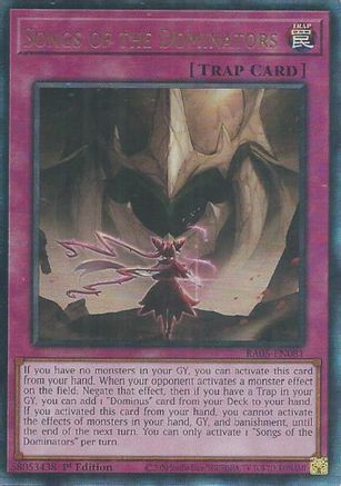 Songs of the Dominators (PUR) (RA05-EN081) - Rarity Collection 5 1st Edition