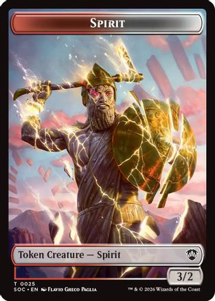 Spirit (0025) // Copy Double-Sided Token [Secrets of Strixhaven Commander Tokens]
