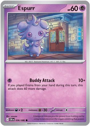 Espurr 036/086  - Reverse Holofoil ME04 Chaos Rising - Common
