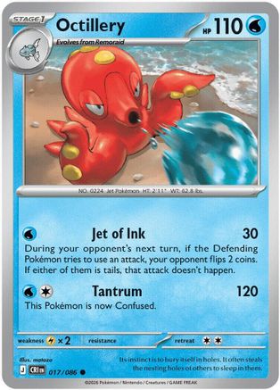 Octillery 017/086  - Reverse Holofoil ME04 Chaos Rising - Common