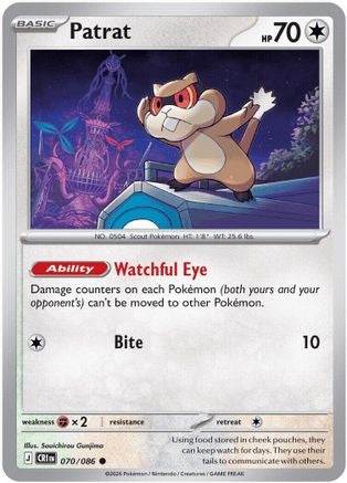 Patrat 070/086  - Reverse Holofoil ME04 Chaos Rising - Common