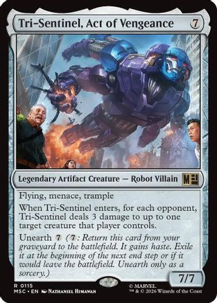 Tri-Sentinel, Act of Vengeance (Surge Foil) (MSC-115) - Commander: Marvel Super Heroes Foil