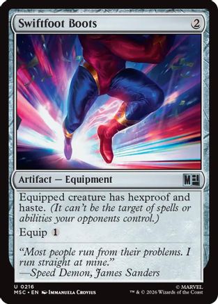 Swiftfoot Boots (Surge Foil) (MSC-216) - Commander: Marvel Super Heroes Foil