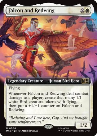 Falcon and Redwing (Extended Art) (MSC-304) - Commander: Marvel Super Heroes