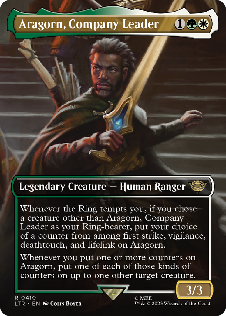 Aragorn, Company Leader (Borderless Alternate Art) [The Lord of the Rings: Tales of Middle-Earth]