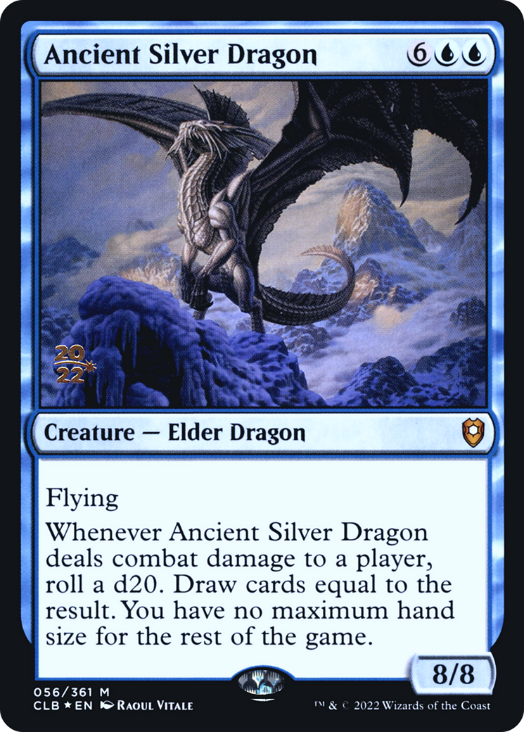Ancient Silver Dragon [Commander Legends: Battle for Baldur's Gate Prerelease Promos]