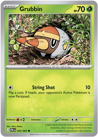Grubbin 002/084  - Reverse Holofoil ME05 Pitch Black - Common