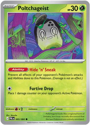 Poltchageist 005/084  - Reverse Holofoil ME05 Pitch Black - Common