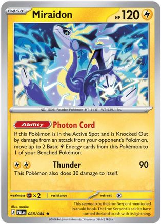 Miraidon 028/084  - Holofoil ME05 Pitch Black - Rare
