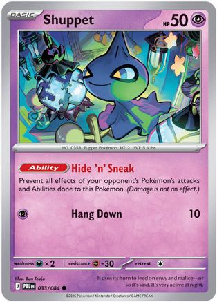 Shuppet 033/084  - Reverse Holofoil ME05 Pitch Black - Common