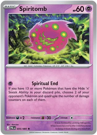 Spiritomb 035/084  - Reverse Holofoil ME05 Pitch Black - Rare