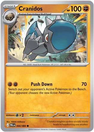 Cranidos 044/084  - Reverse Holofoil ME05 Pitch Black - Common