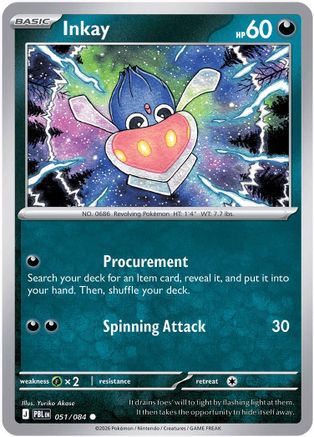 Inkay 051/084  - Reverse Holofoil ME05 Pitch Black - Common