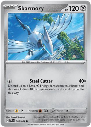 Skarmory 060/084  - Reverse Holofoil ME05 Pitch Black - Common