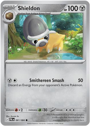 Shieldon 061/084  - Reverse Holofoil ME05 Pitch Black - Common