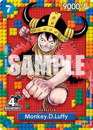 Monkey.D.Luffy (4th Anniversary) (P-110) - One Piece Promotion Cards