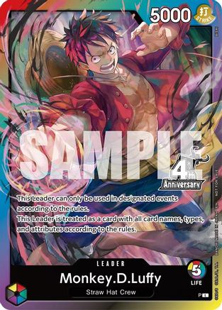 Monkey.D.Luffy (4th Anniversary Leader Card) - One Piece Promotion Cards Foil
