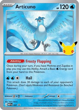 Articuno (30th Celebration) 097  - Holofoil ME Mega Evolution Promo - Promo